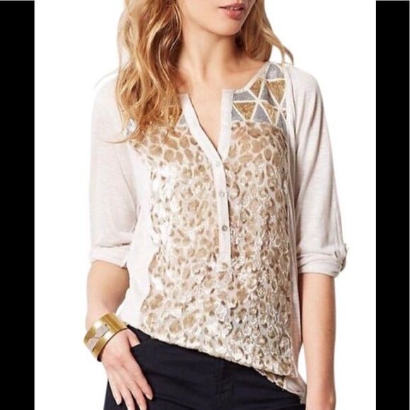 Anthropologie TINY sequin velvet top S - Picture 1 of 8